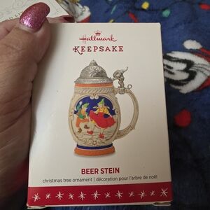 Hallmark Keepsake Ornament 2016-BEER STEIN-Two Dancing Elves-Elf Hinge-Lid Opens